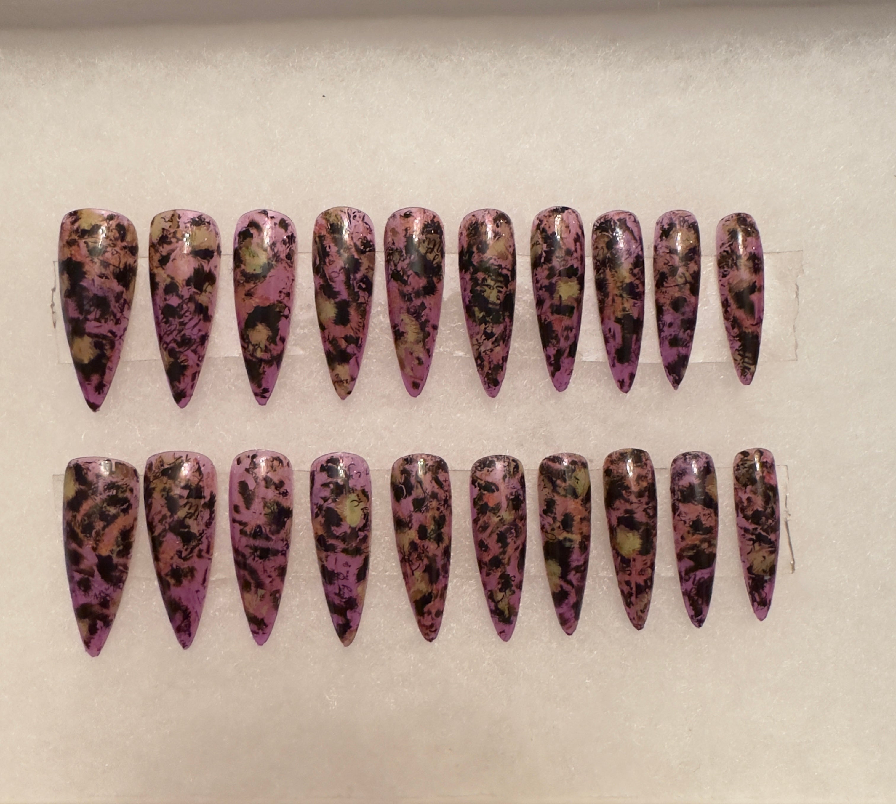 Ivorie Couture Custom Purple Leopard Press On Nails