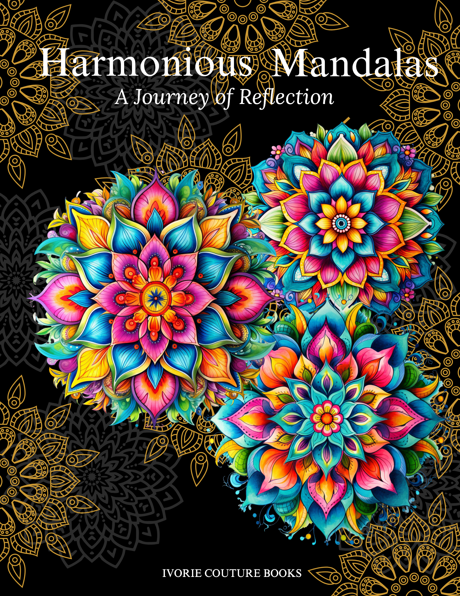 Harmonious Mandalas: A Journey of Reflection (Black Cover) ivoriecouture.com