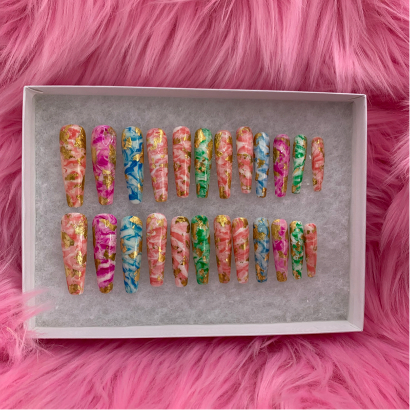 Ivorie Couture Dreamer Press On Nails very colorful fancy beauty amazing 