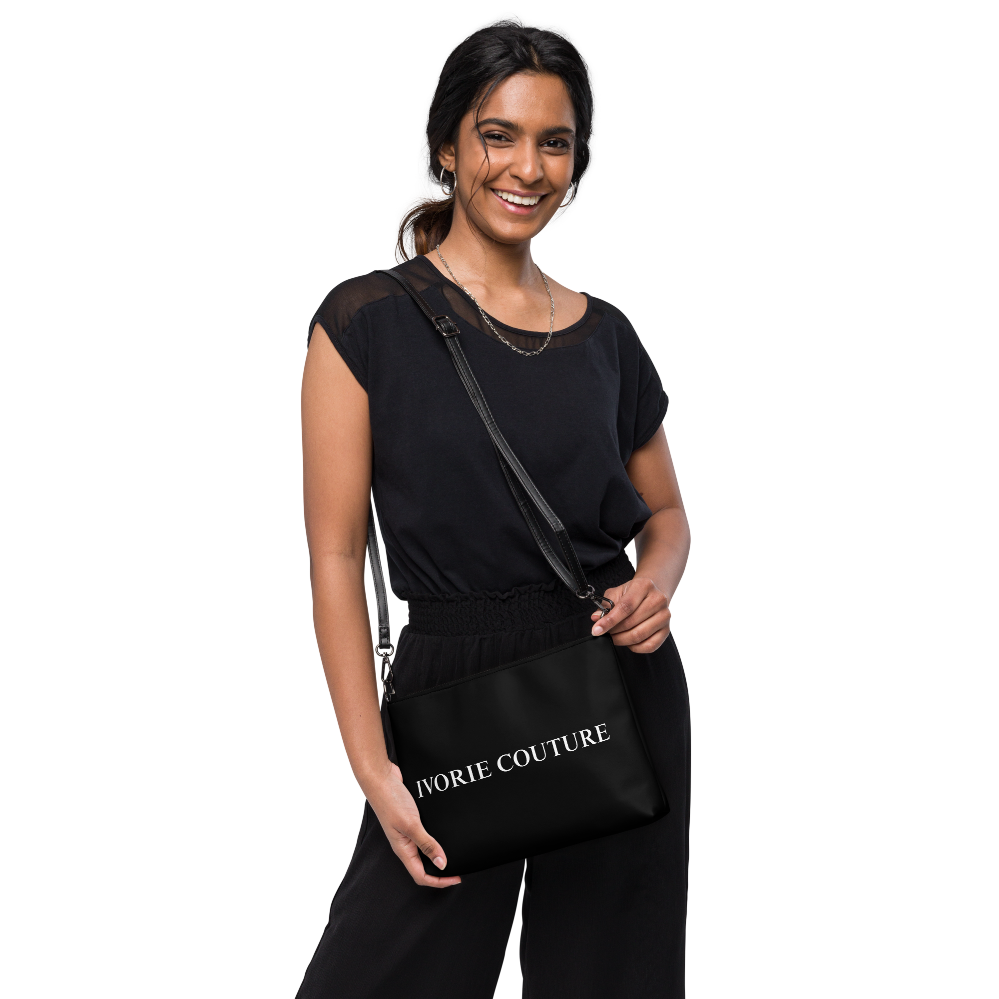 Ivorie Couture Signature Noir Crossbody Handbag Crossbody bag black model happy