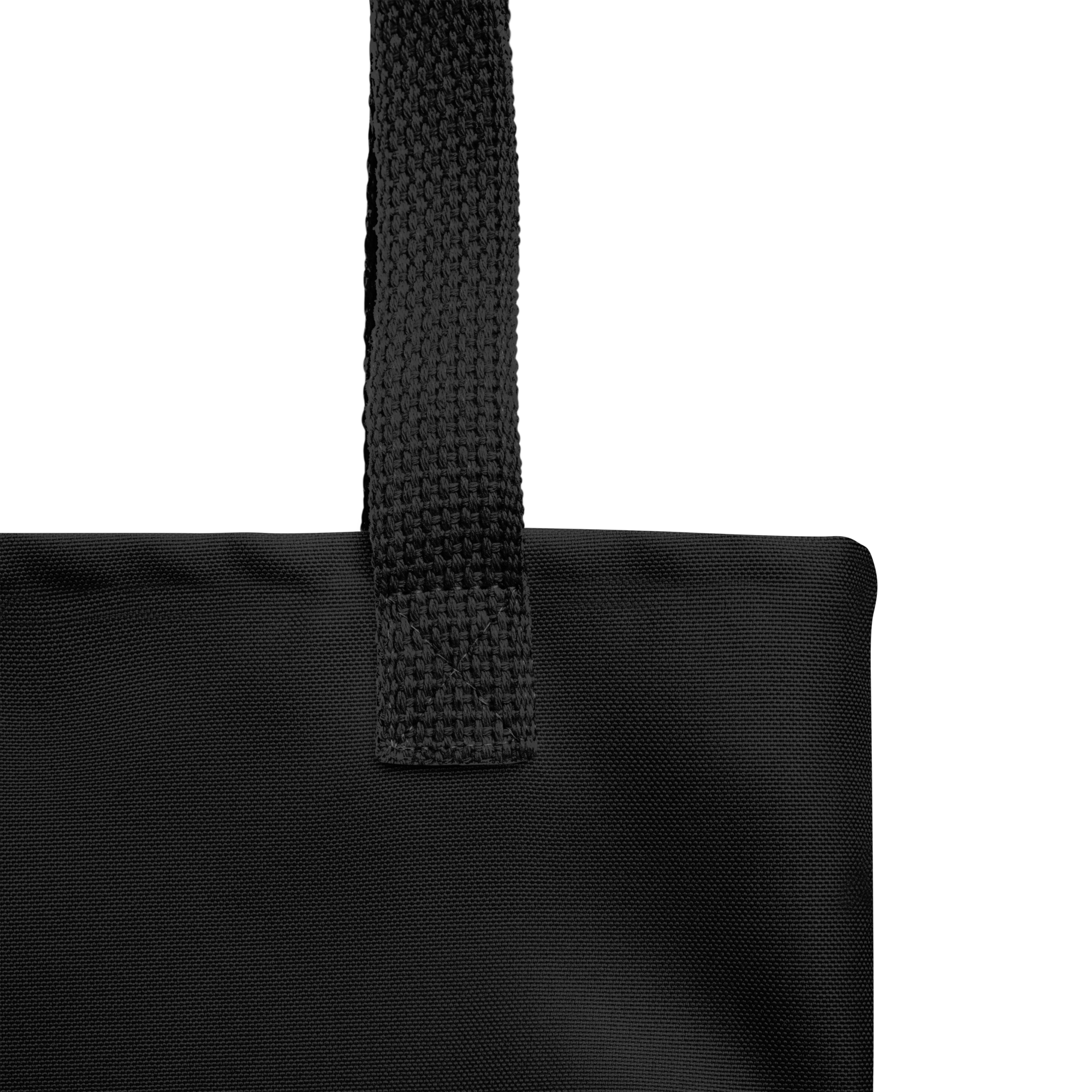 Ivorie Couture Noir Luxury Carry-All Black Tote  Bag strap photo